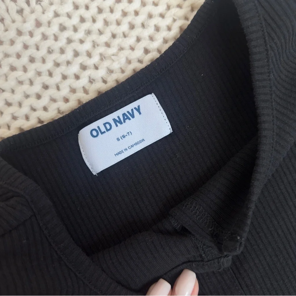 Old Navy Black Ribbed Girls Dress Size S (6-7)